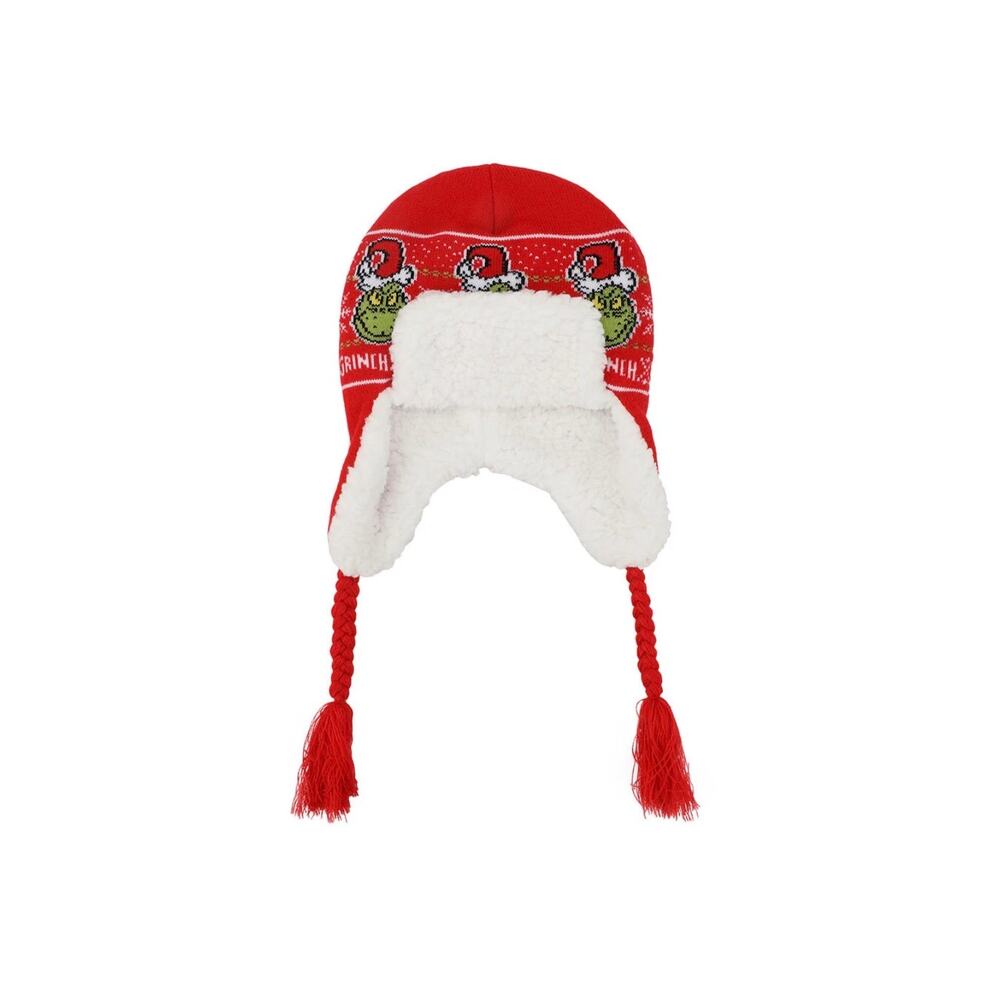 DR. SEUSS How the GRINCH Stole Christmas Fairisle Winter Trapper Hat NWT